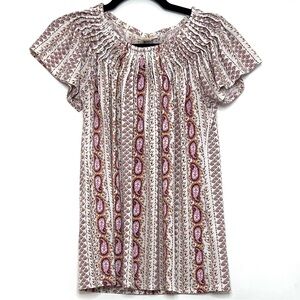 Cream Style & Co. Paisley Flutter Top, size S